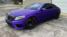Mercedes S63 Wrapped in Satin Passion Purple Aluminum. Photo courtesy of Formula Wraps.
