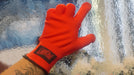 PROSERIES Red Pro Glove in use  on Chrome Wrap Film.