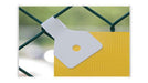 BANNERUPS Adhesive Banner Tabs used to hang banner. Photo courtesy of Banner Ups.