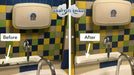 Mirror Shield shown before and after. Photo courtesy of Graffiti Shield.
