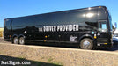 Oracal 651™ High Gloss Intermediate Metallic Silvery Grey cut graphics on a bus by Nat Signs (natsigns.com)